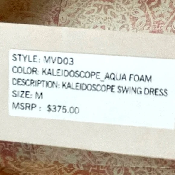 Marchesa Rose Kaleidoscope Mini Swing Dress Pink/Crm A-line Thin Straps MED NWT